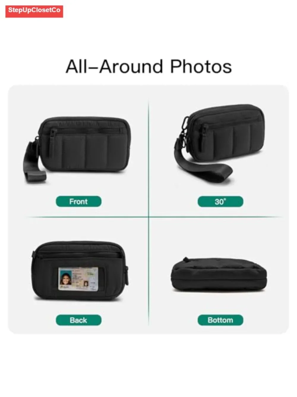 Puffy Crossbody Purse Wristlet Wallet RFID Blocking Nylon Women Multi-Way